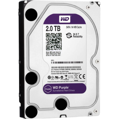 2TB HDD – WD Purple Surveillance HDD for DVRs & NVRs