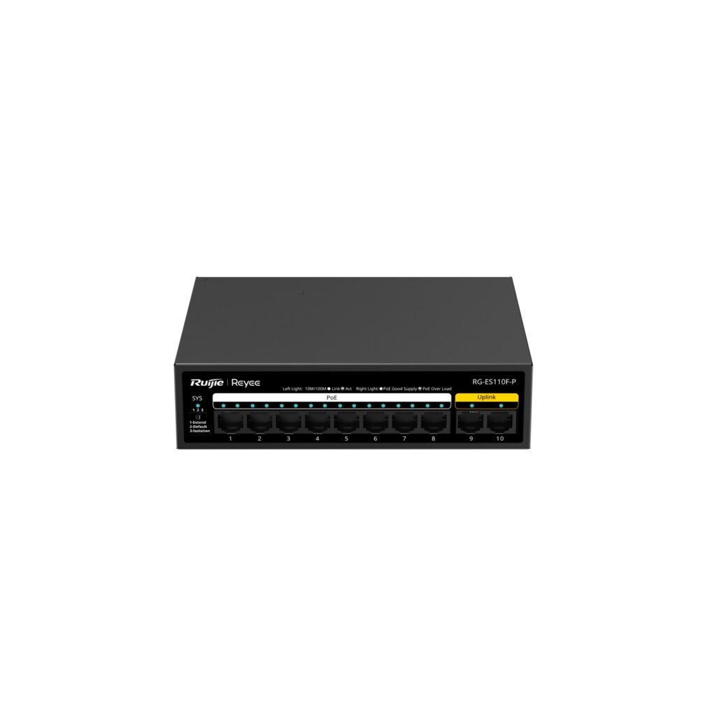 Ruijie Reyee - 10-Port 10/100 Mbps Unmanaged PoE Switch