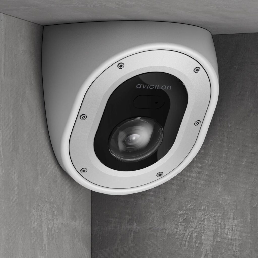 Avigilon 5.0C-H5A-CR2-IR 5MP Outdoor Corner Mount IP Camera, H.265: H.264: MJPEG, 2.3mm Fixed Lens, Vandal Resistant, True WDR, ICR D/N Filter, IR LEDs, AI-Metadata, External I/O, OnBoard Storage, 12VDC: PoE