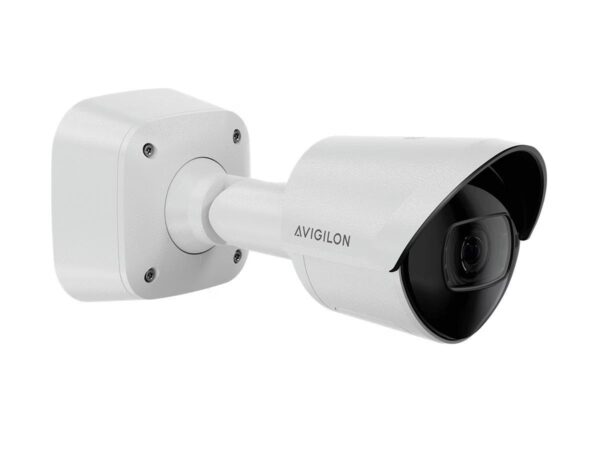 Avigilon 2.0C-H6A-BO1-IR 2MP Outdoor Bullet IP Camera, H.265: H.264: MJPEG, 2.8-12mm 4.3x Varifocal Motorised Lens, Vandal Resistant, Digital WDR, Auto Focus Lens, ICR D/N Filter, IR LEDs, AI-Metadata, External I/O, OnBoard Storage, 12VDC: 24VAC: PoE