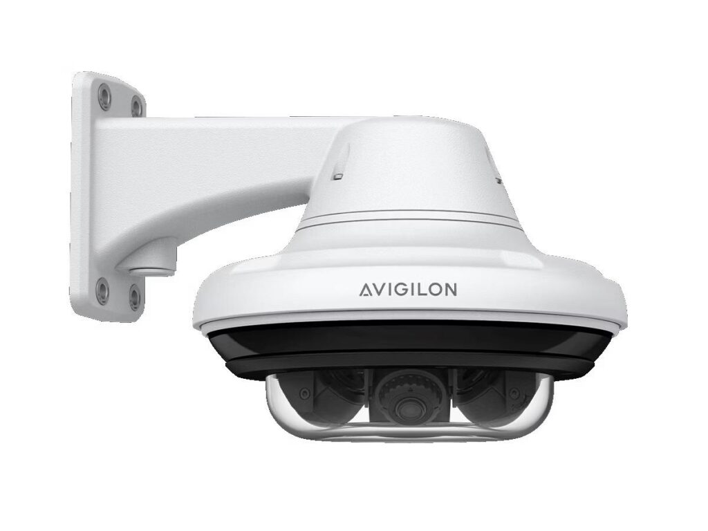Avigilon 12C-H5A-4MH-DP1 12MP(4x3MP) Outdoor Multisensor IP Camera, H.264: MJPEG, 3.3-5.7mm 1.7x Varifocal Motorised Lens, Vandal Resistant, True WDR, Auto Focus Lens, ICR D/N Filter, AI-Metadata, External I/O, OnBoard Storage, 24VAC: 24VDC: PoE